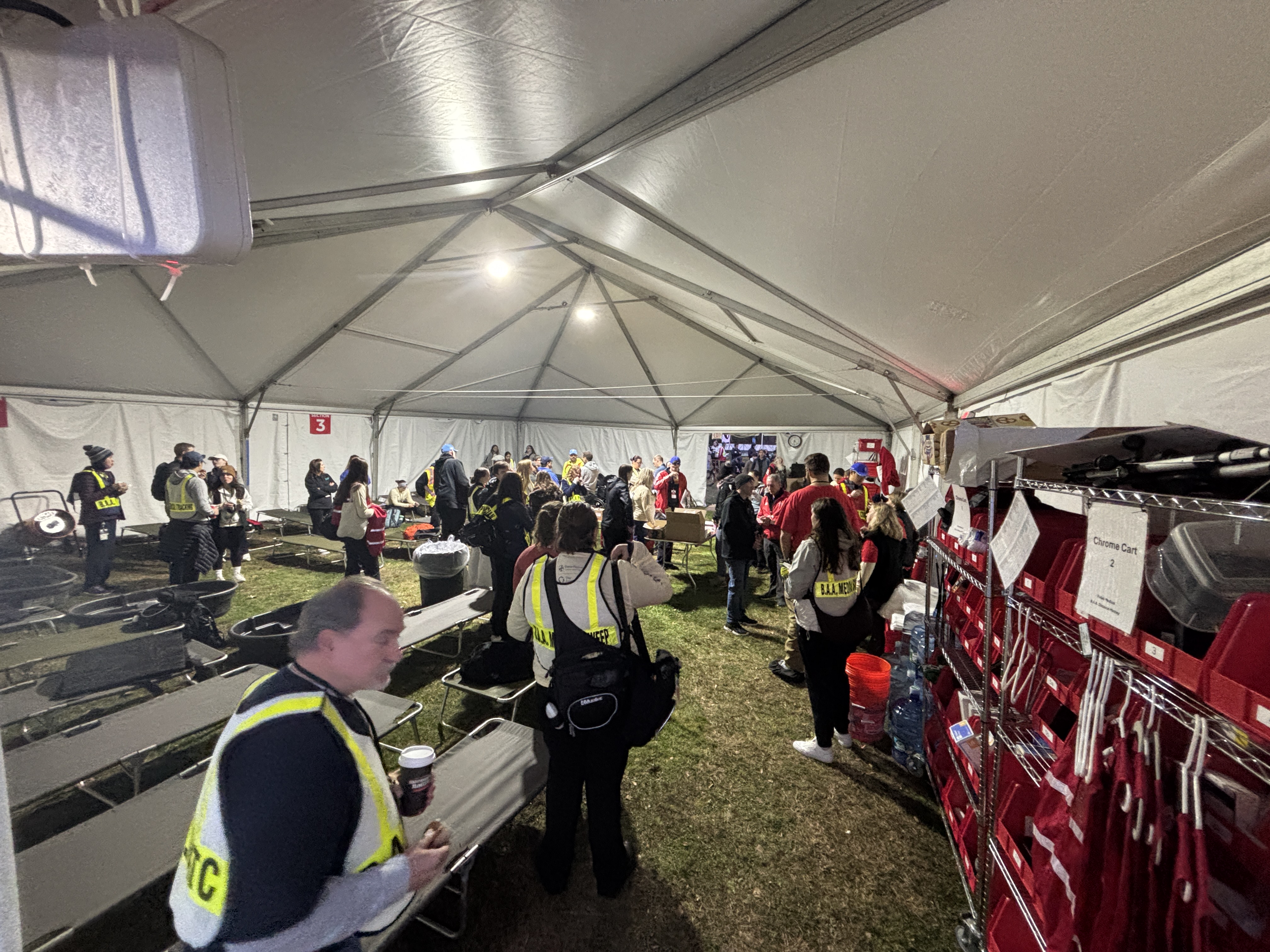 Inside the main medical tent