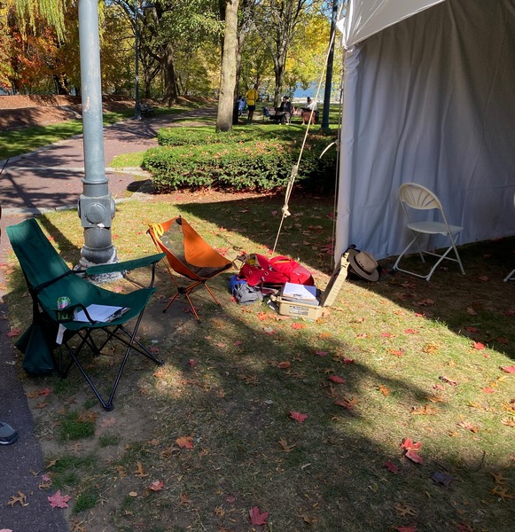 A picture of my station at the medical tent