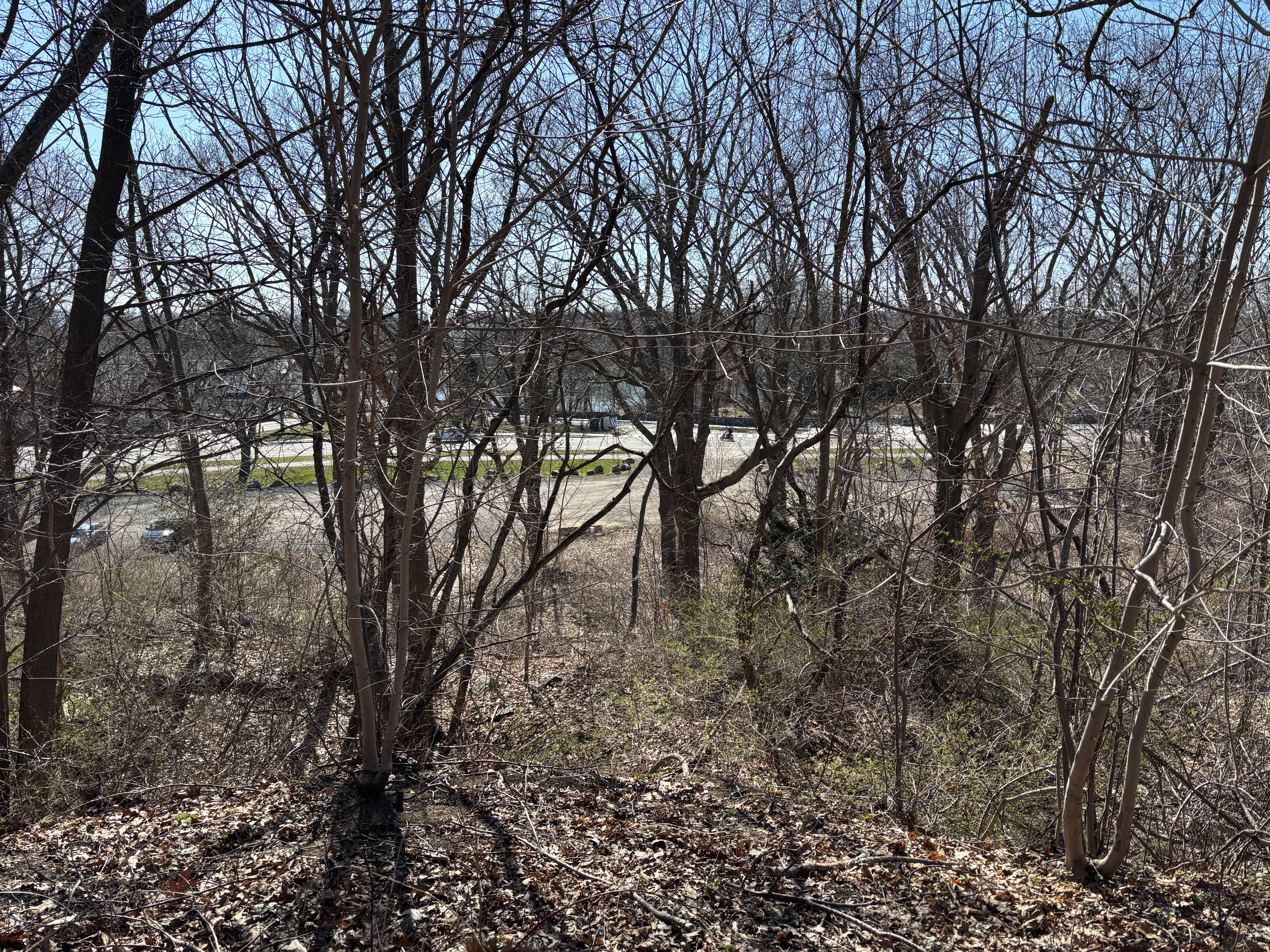 Looking down on the course from the hills of Fort Lee